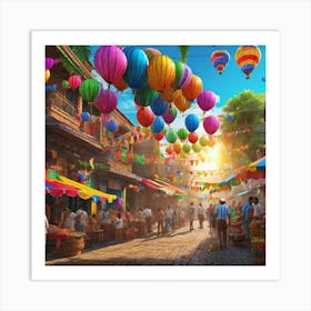 Chinese Market Art Print