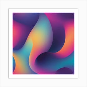 A smooth abstract gradient with vibrant colors transitioning seamlessly from one shade to another. The artwork should be modern, minimalistic, and visually striking, with an emphasis on color harmony 3 Art Print