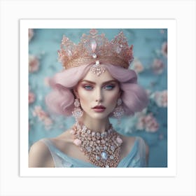 Portrait Of A Woman With A Crown Art Print