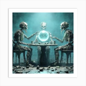 Skeletons At The Table Art Print