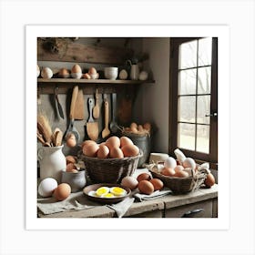 Eggs On The Counter Art Print