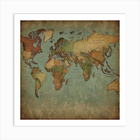 Old World Map 7 Art Print