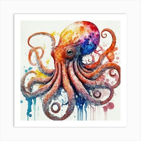 Octopus Watercolor Art Art Print