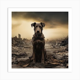 Dog In The Rubble Art Print