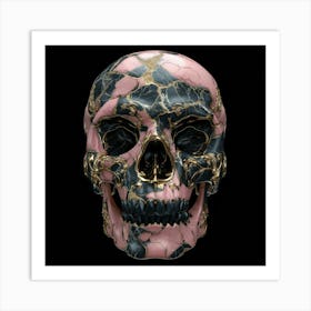Pink Marble Skull Art Print