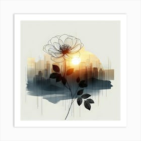 Sunset Flower Art Print