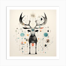 Deer Geometrics Art Print