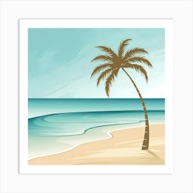 Palm Tree On The Beach 2 Art Print