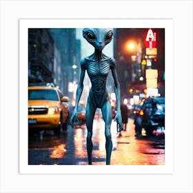 Aliens In New York City Art Print