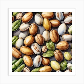 Pistachios Seamless Pattern Art Print