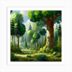 Forest Landscape Painting 2 Art Print