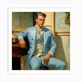 Man In A Blue Suit 2 Art Print