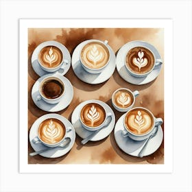 Coffee Cups Set Art Print