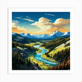 Yellowstone Aerial View Art Print