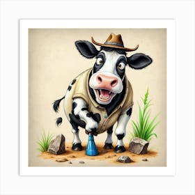 Cartoon Cow 16 Art Print