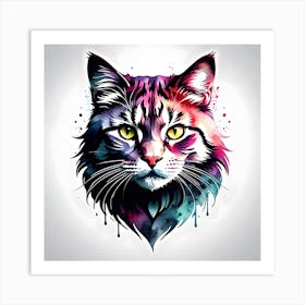 Colorful Cat 14 Art Print