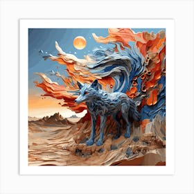 Fox In The Desert Art Print