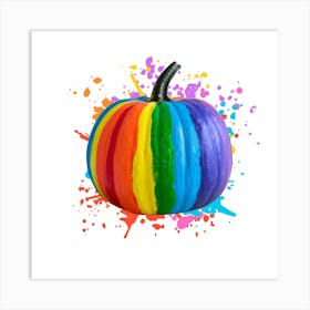 Rainbow Pumpkin Art Print