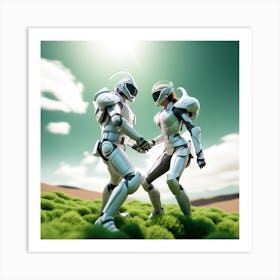 Robot Couple 6 Art Print