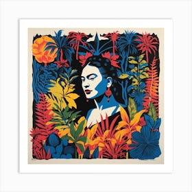 Frida Kahlo on Black Art Print