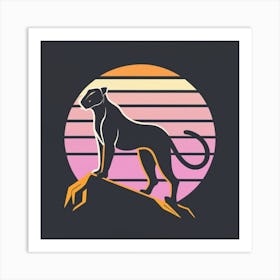 Panther Puma Silhouette Animal Art Print