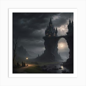 Castle At Night 1 Art Print