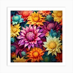 Colorful Flowers 5 Art Print