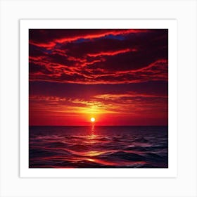Sunset Over The Ocean 177 Art Print