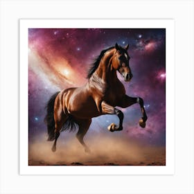 Horse In Space Art Print