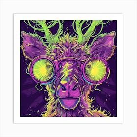 Deer With Glasses Art Print