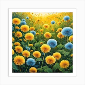 Golden Elegance: Dandelion in Bloom Art Print