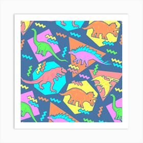 Dinosaurs Seamless Pattern Art Print