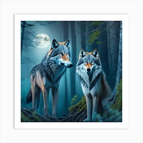 Wolf In The Forest Art Print