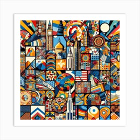 Mosaic City Art Print