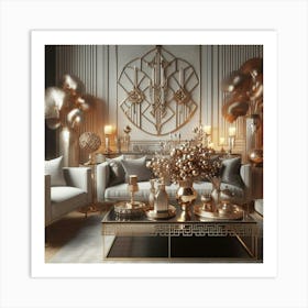 Gold Living Room Decor Art Print