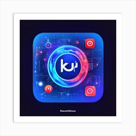 Kuaishou Video Social Media Platform App Icon Logo Entertainment Content Sharing Livestre (2) Art Print