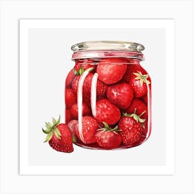 Strawberry In A Jar Art Print