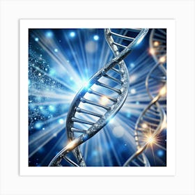 Dna Strands In Space Art Print