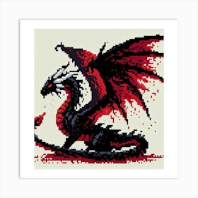 Pixel Dragon Art Print