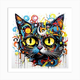Splatter Cat Art Print
