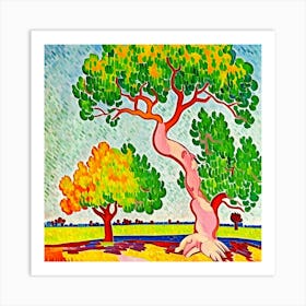 Two Trees In A Field Art Print