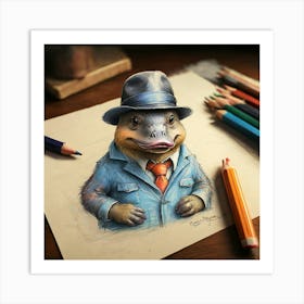 Duck In A Suit 5 Art Print