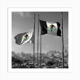 Mexican Flags 4 Art Print