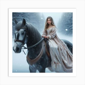 Princess On A Horse Art Print
