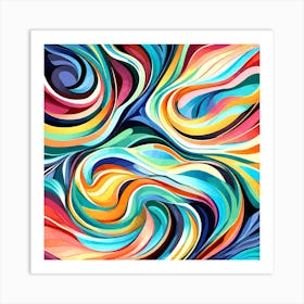 Abstract Colorful Psychedelic Pattern art, 1306 Art Print