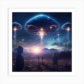 Aliens In The Sky 4 Art Print