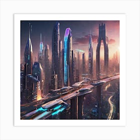 Futuristic Cityscape 76 Art Print