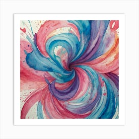 Swirl Watercolor Painting Art Print