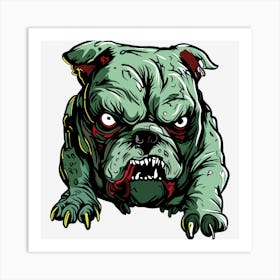 Zombie Bulldog Art Print