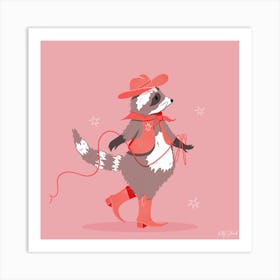 Cowboy Raccoon 1 Art Print